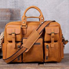 Vintage Leather Large Capacity Briefcase 40 64 Cm Laptop Bag