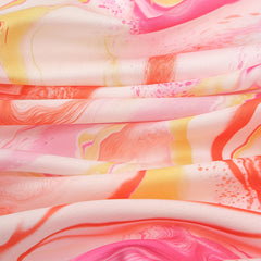 Pink Tie Dye Print Bandana Boho Neckerchief Square Scarf Silk