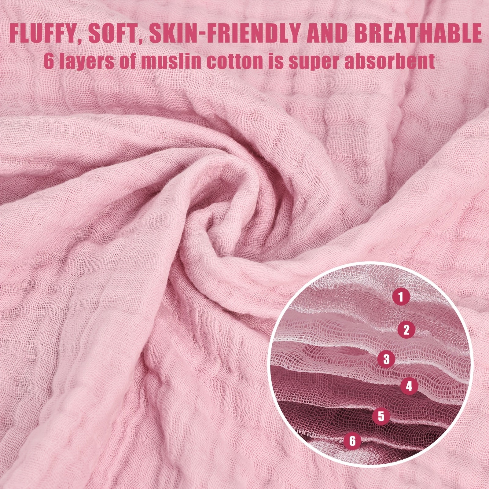 Soft Cotton Baby Muslin Bath Towels Large Swaddle Receiving Blankets 41x41 Inc