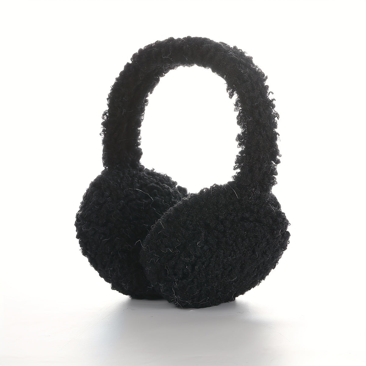 Soft Beige Ear Muffs Winter Headband with Fleece Lining