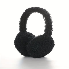 Soft Beige Ear Muffs Winter Headband with Fleece Lining