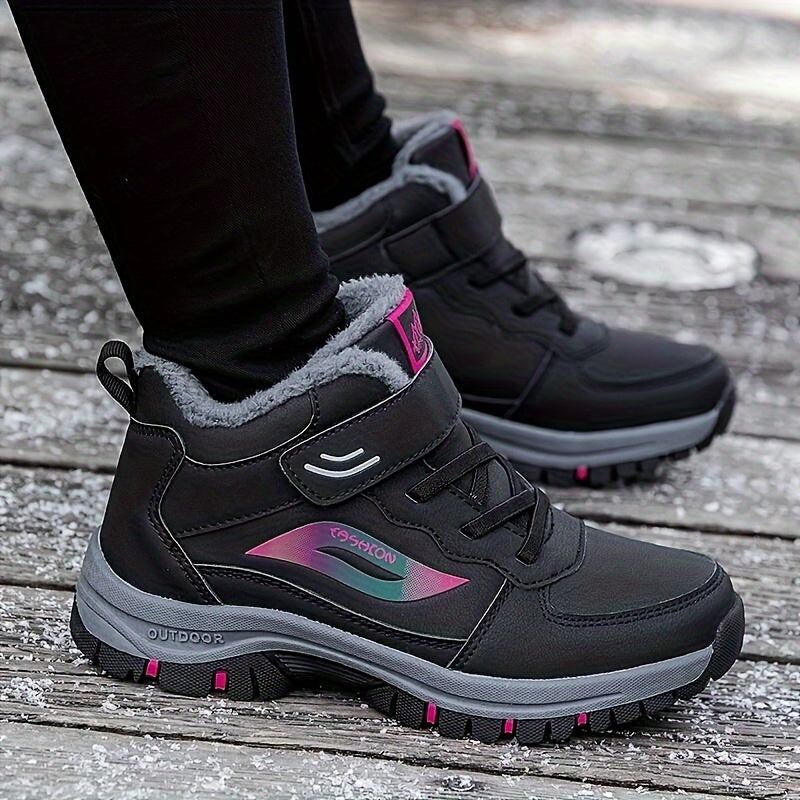 Outdoor Hiking Boots Hook & Loop Fastener Lace-up Thermal Sports Shoes