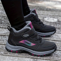 Outdoor Hiking Boots Hook & Loop Fastener Lace-up Thermal Sports Shoes
