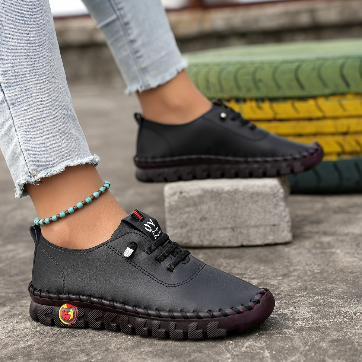 Women's Flat Sneakers Casual Lace Up Low Top Shoes
