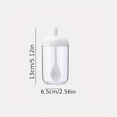 Kitchen Seasoning Jar With Spoon, Round Seasoning Bottle