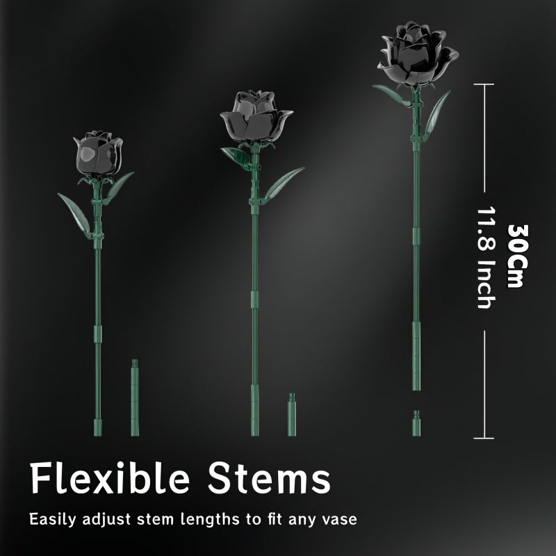 Gothic Roses Bouquet Building Set Artificial Flowers for Valentines & Mothers