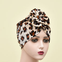 Leopard Print Bandana Cap for Women Girls
