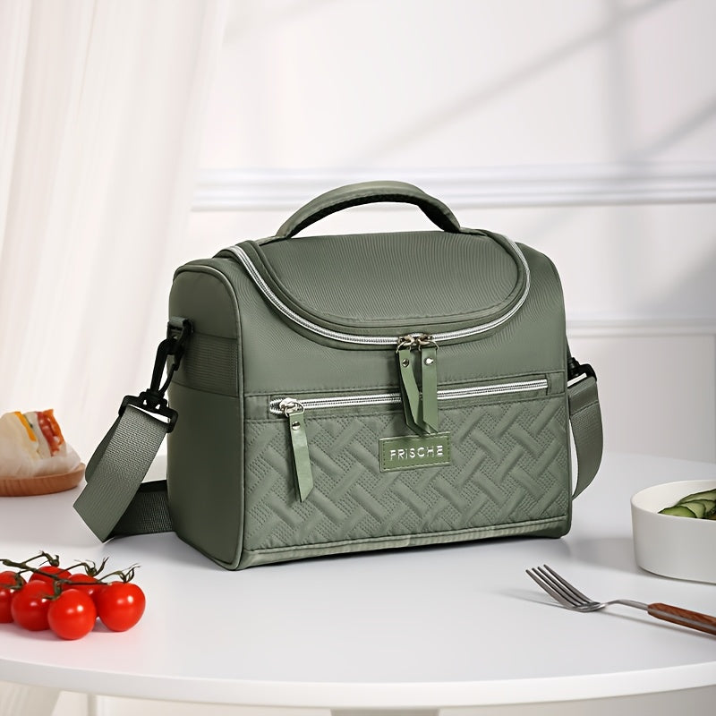 Polyester Lunch Bag Insulated Thermal Cooler Tote Large Capacity Hand Washable