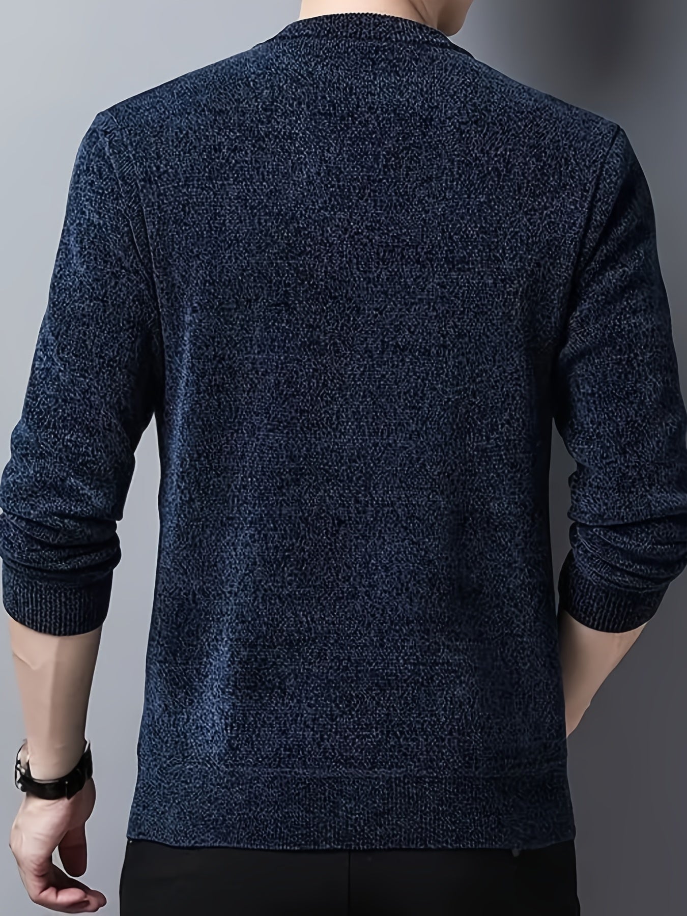 Vintage Style Loose Fit Sweater Men's Casual Crew Neck Pullover