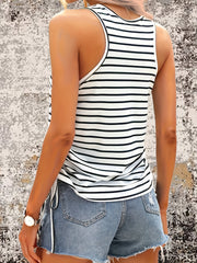Striped Tank Top Summer Sleeveless Casual Top