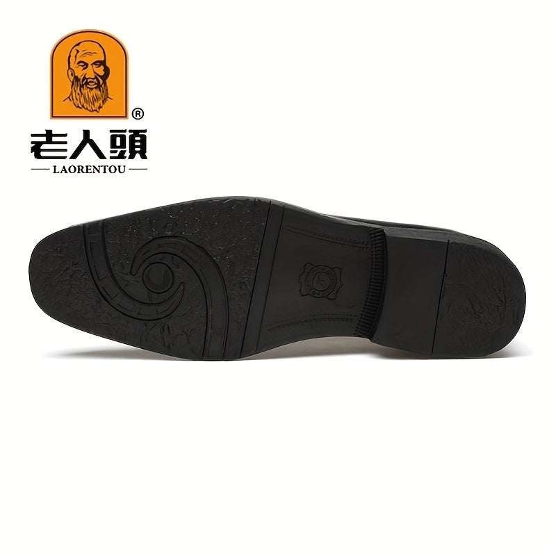 Men's Leather Lace Up Brogue Style Dress Shoes