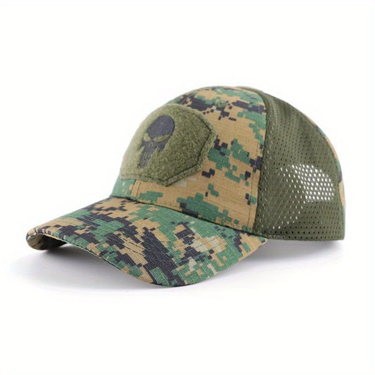 Tactical Duck Cap Military Fan Grid Baseball Cap Punisher Pattern