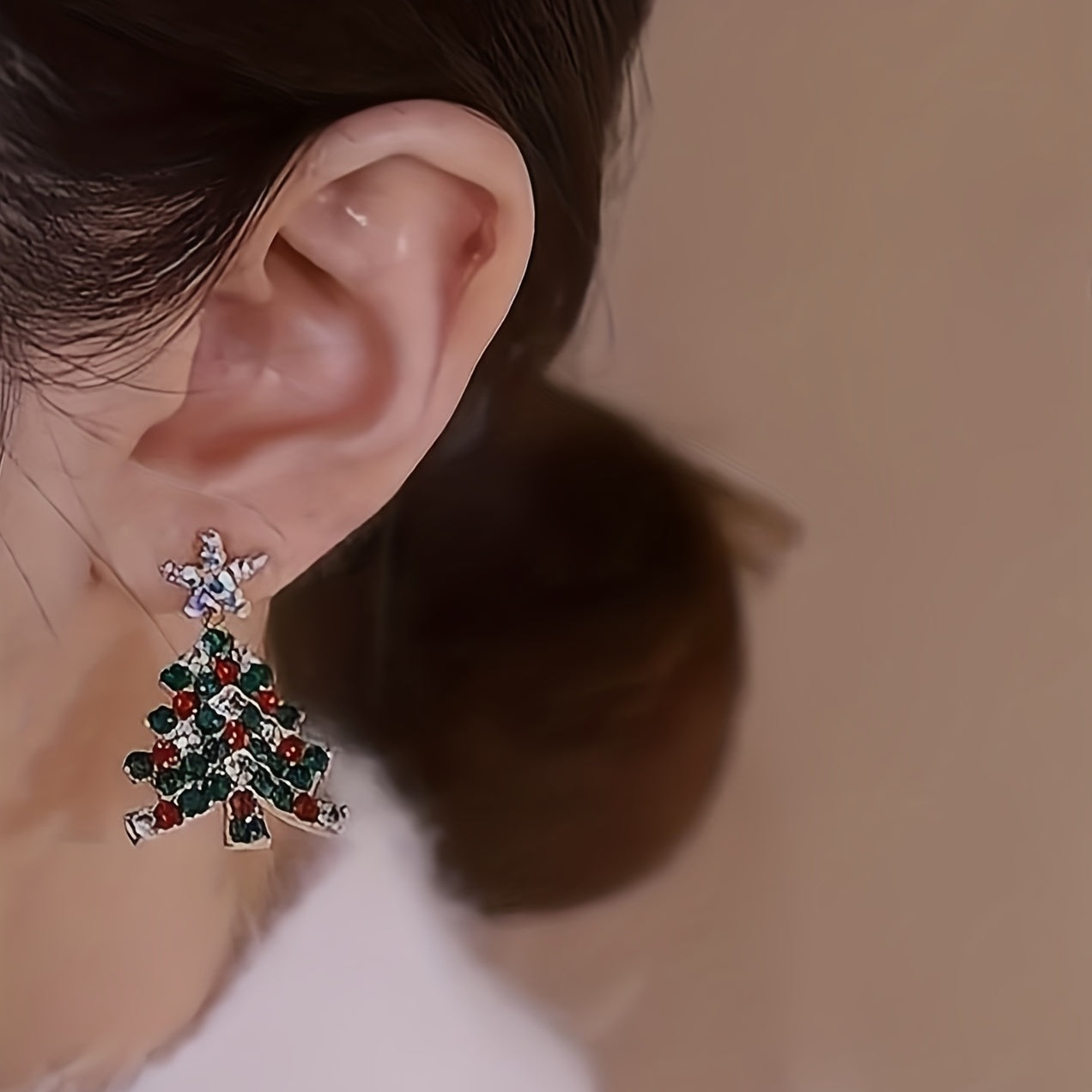 Christmas Tree Stud Earrings Woman Girl Holiday Gift