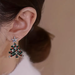 Christmas Tree Stud Earrings Woman Girl Holiday Gift