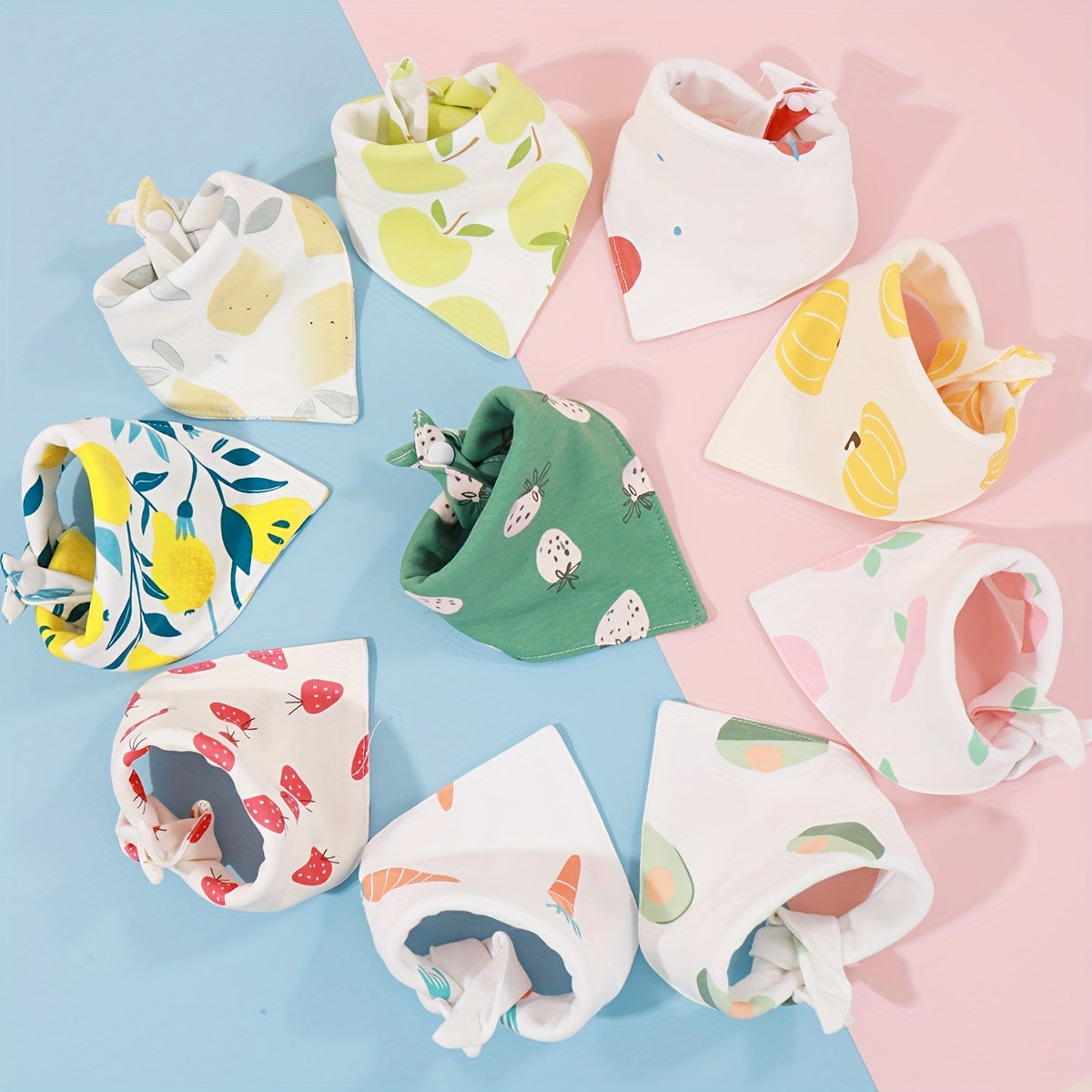 Baby Triangle Fabric Bibs Cartoon Baby Bibs Girls& Boys Feeding Bibs