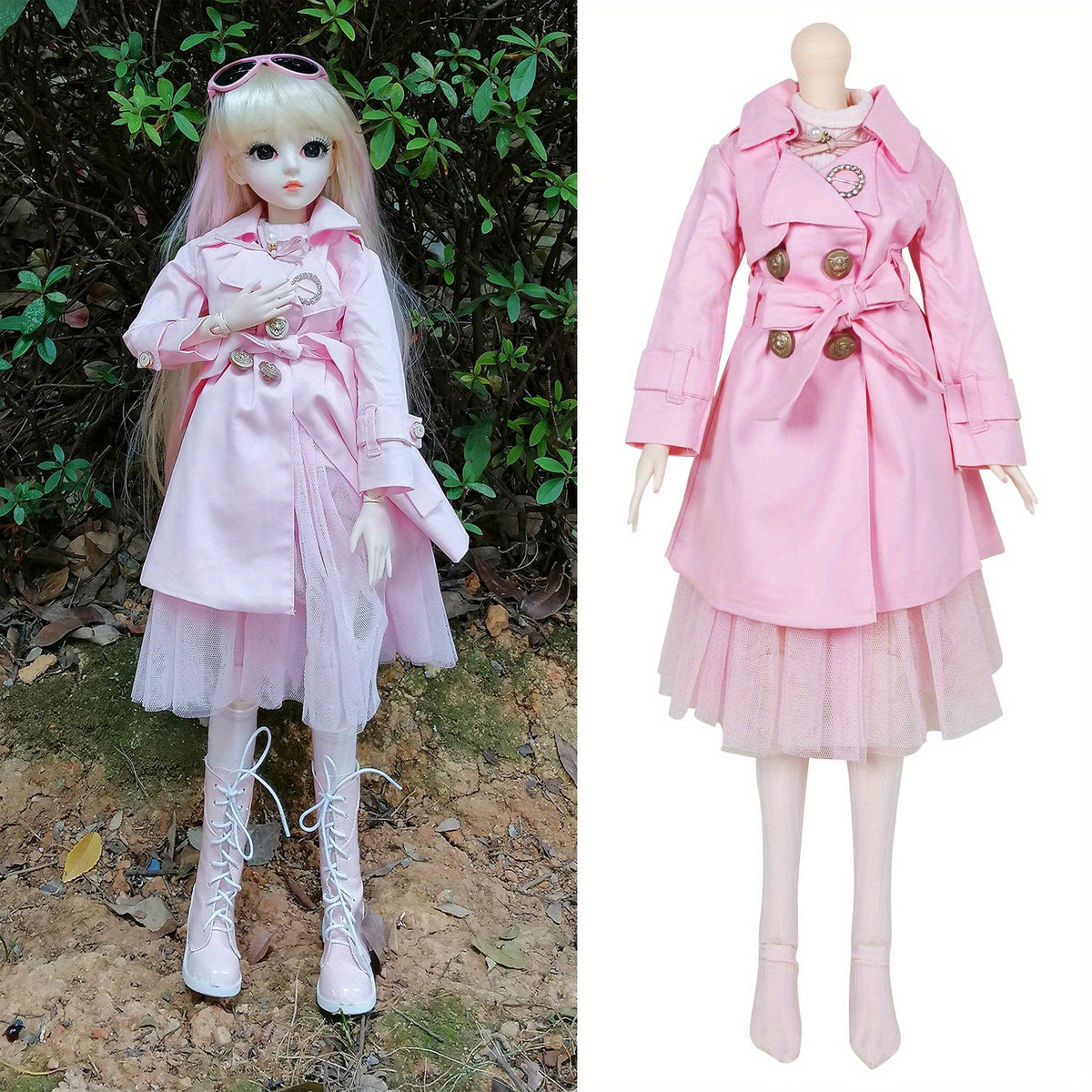 BJD Doll Outfit Set Clothes And Headwear For 24inch Girl Dolls