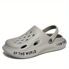 Men's Lightweight Comfy Garden Clogs - Alphabet Detail - Non Slip