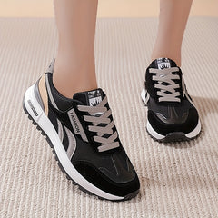 Women's Colorblock Soft Sole Sneakers Low Round Toe Non slip Flatform Shoes