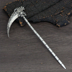 Witch Reaper Skull Hairpin Moon Sword Hair Stick Vintage Snake Sword Hair Clip