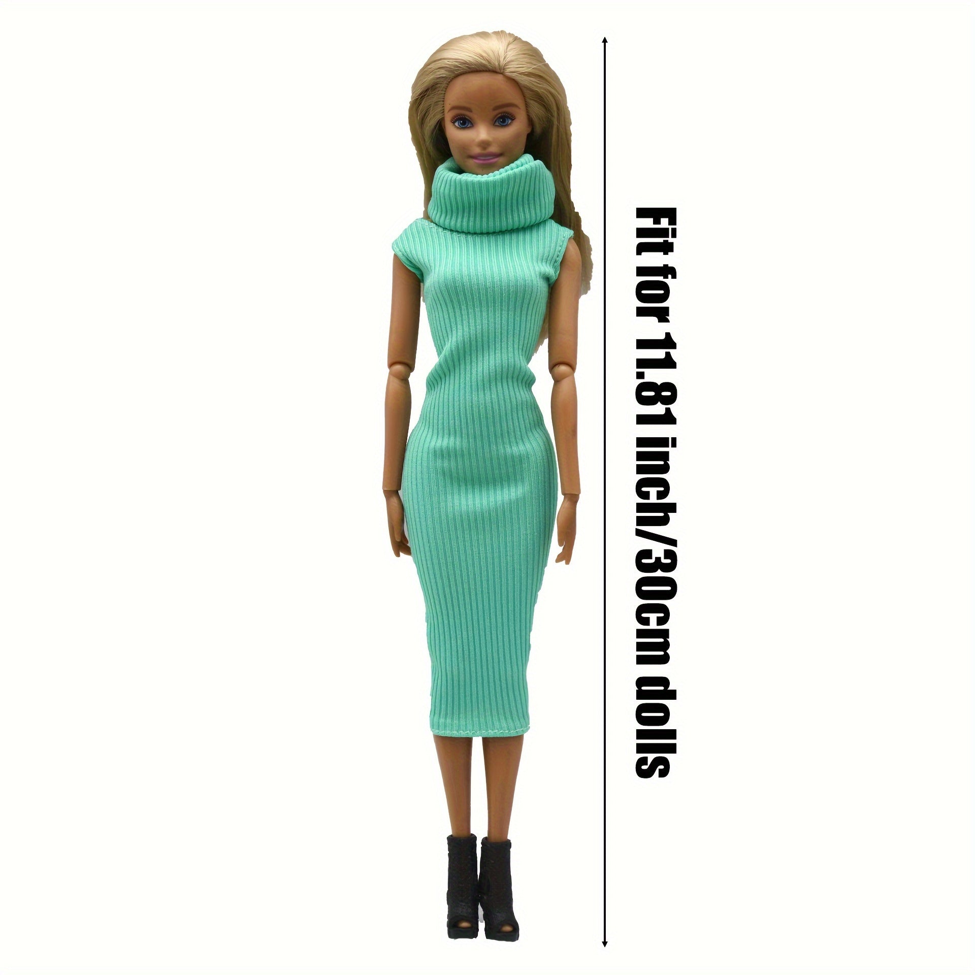 Striped Dress and Scarf 2-Piece Set for 30 cm Dolls
