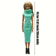 Striped Dress and Scarf 2-Piece Set for 30 cm Dolls