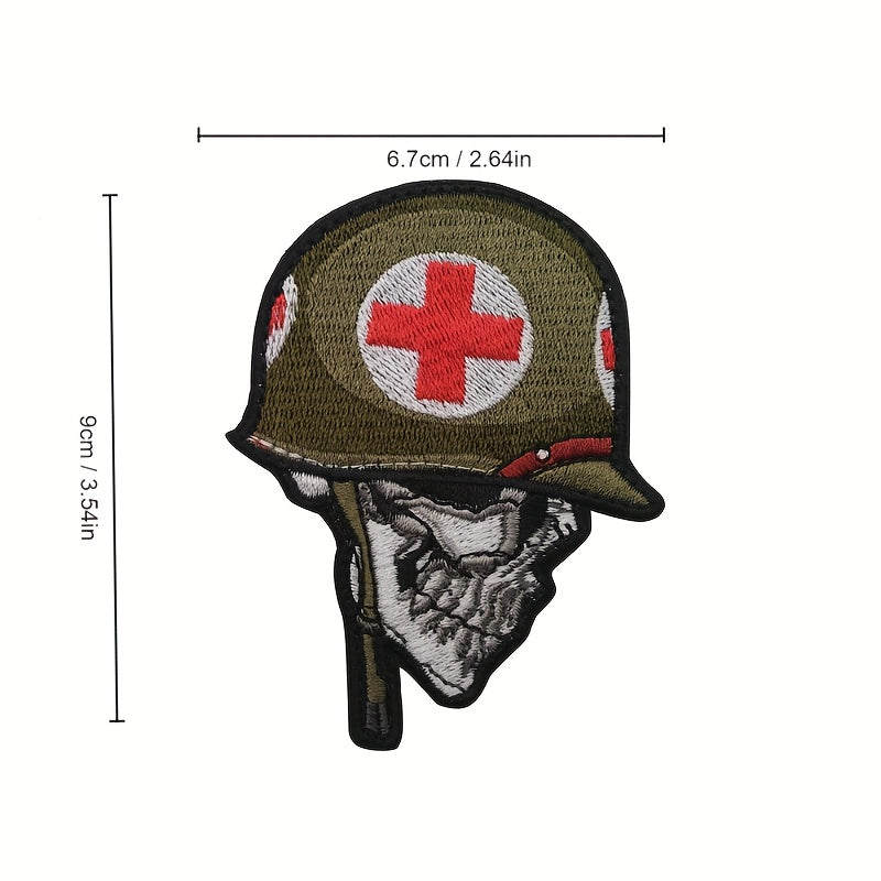 Boys Pirate Skull Arm Patch - Embroidered Design