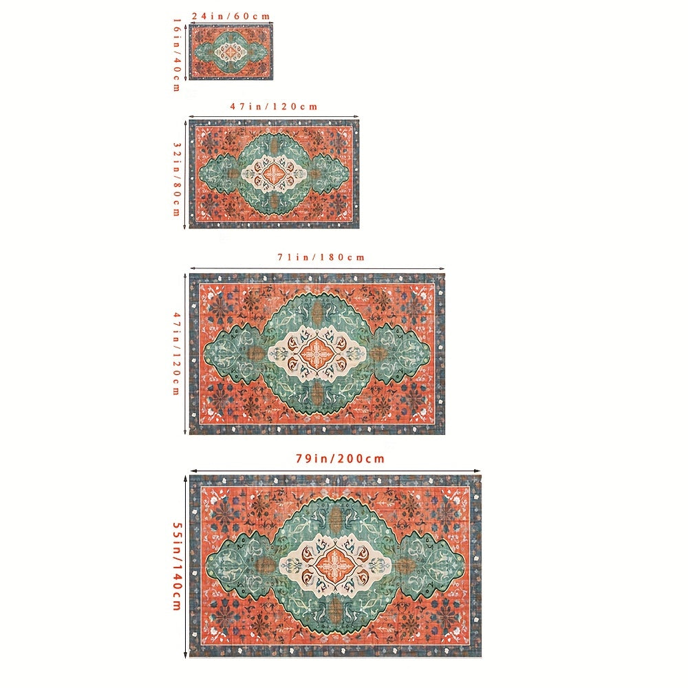 Red Persian Area Rug Retro Cashmere Carpet