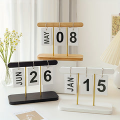 Modern Wooden Page Flip Desk Calendar Office Desktop Decoration