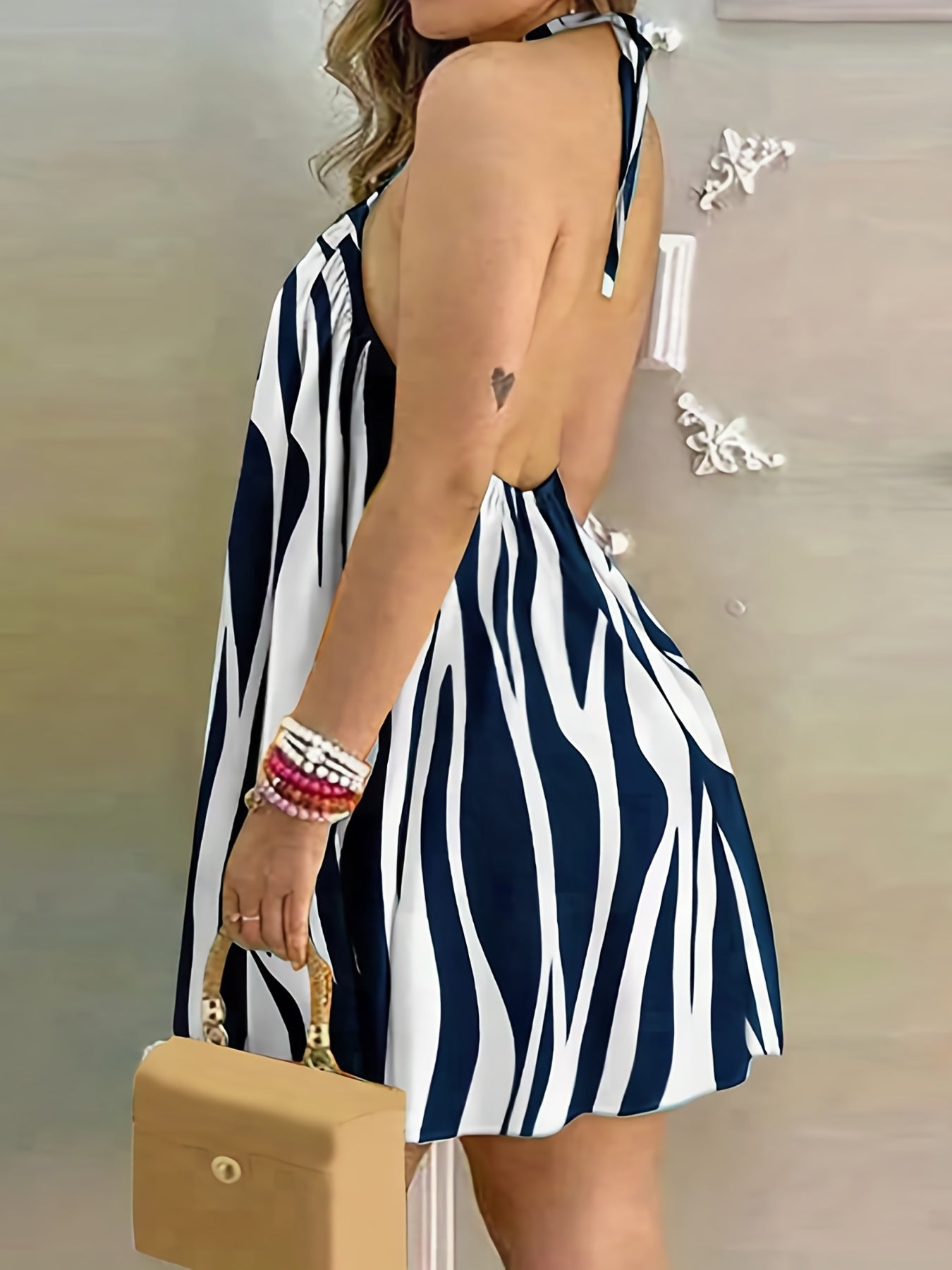  Backless Halter Neck Mini Dress