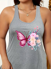  Butterfly Print Nightdress High Stretch Tank