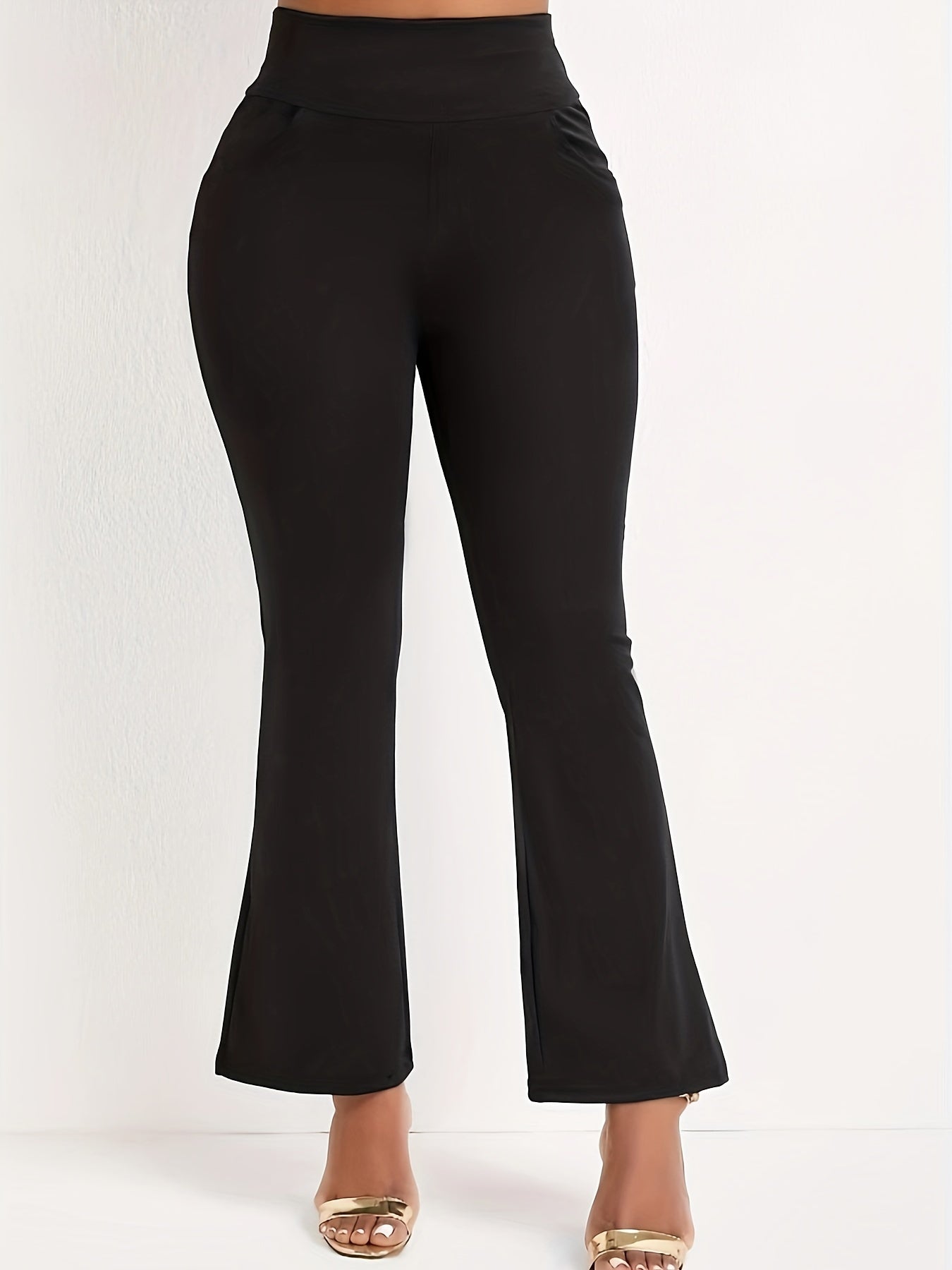  High Rise Flared Leg Trousers
