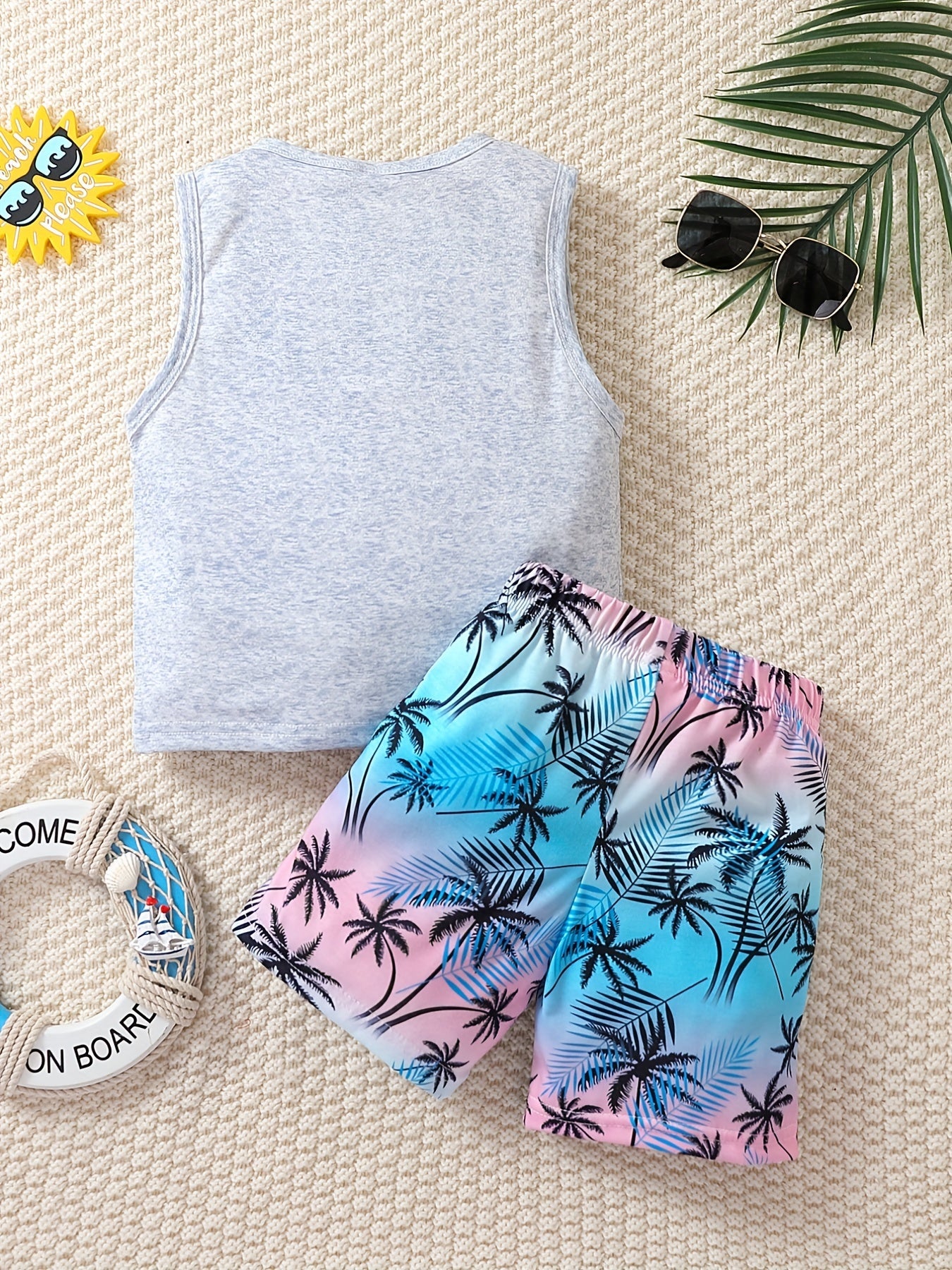 Boys Coconut Trees Tank Top & Shorts Set