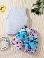 Boys Coconut Trees Tank Top & Shorts Set