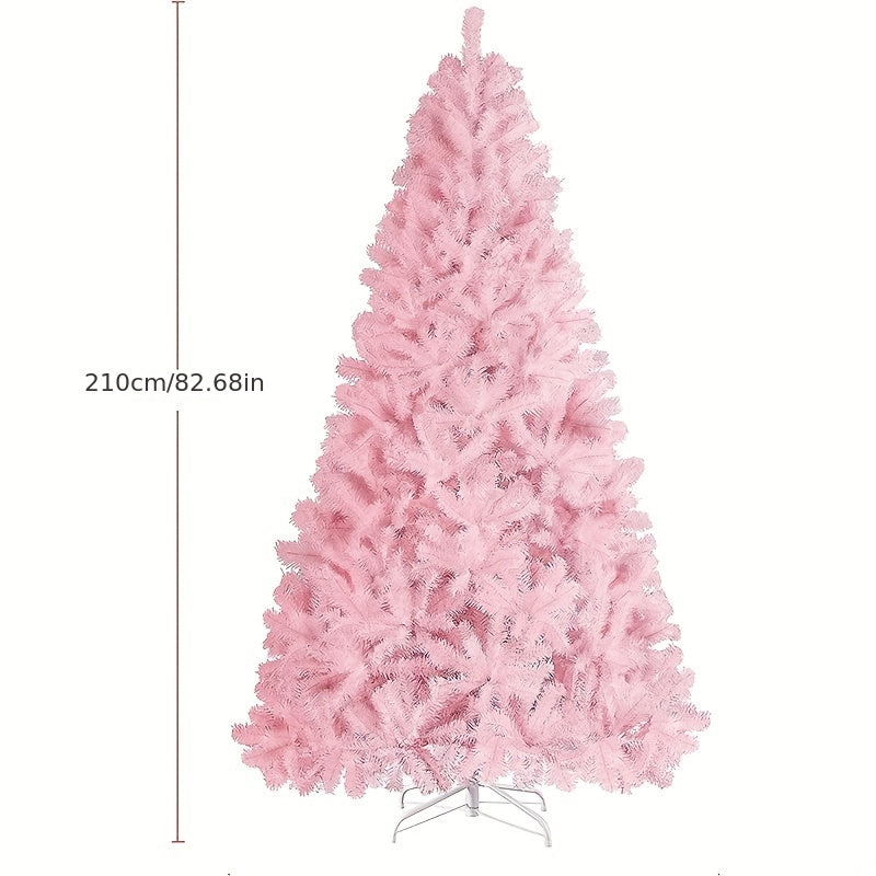 82in Pink Artificial Christmas Tree with Stand Holiday Party Decoration