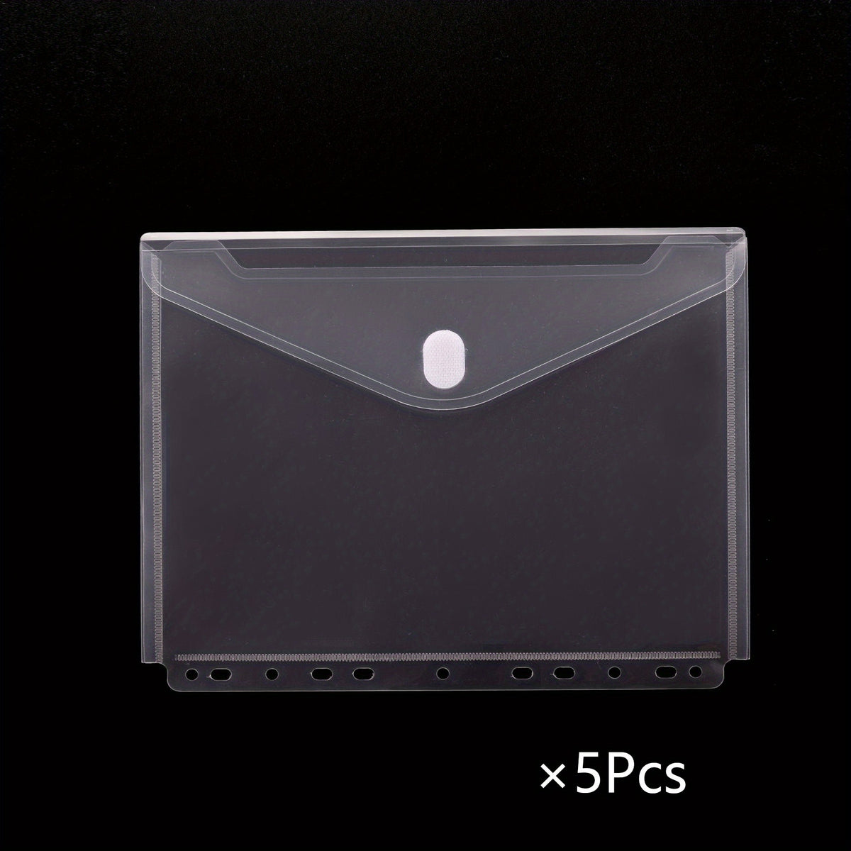 5pcs Clear Poly Binder Envelopes with 11 Holes for School and Office