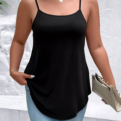  Backless Cami Top Women's Solid Round Neck Cami