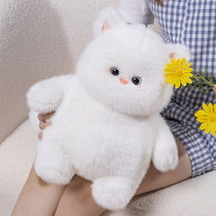 Chubby Cat Plush Toy Realistic Soft Stuffed Animal Fluffy Fur Cuddly Gift