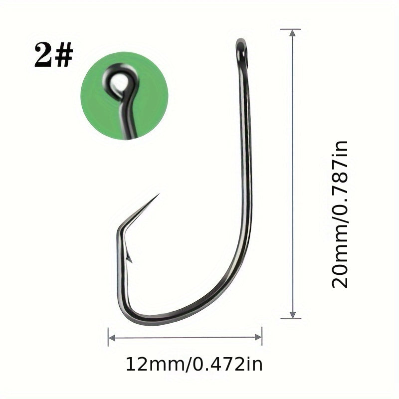 50pcs Octopus Hook Wide Gap Barbed Hook Eye Sea Fishing Tackle