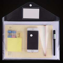 20pcs Transparent Plastic Envelopes with Snap Button for A4 Documents