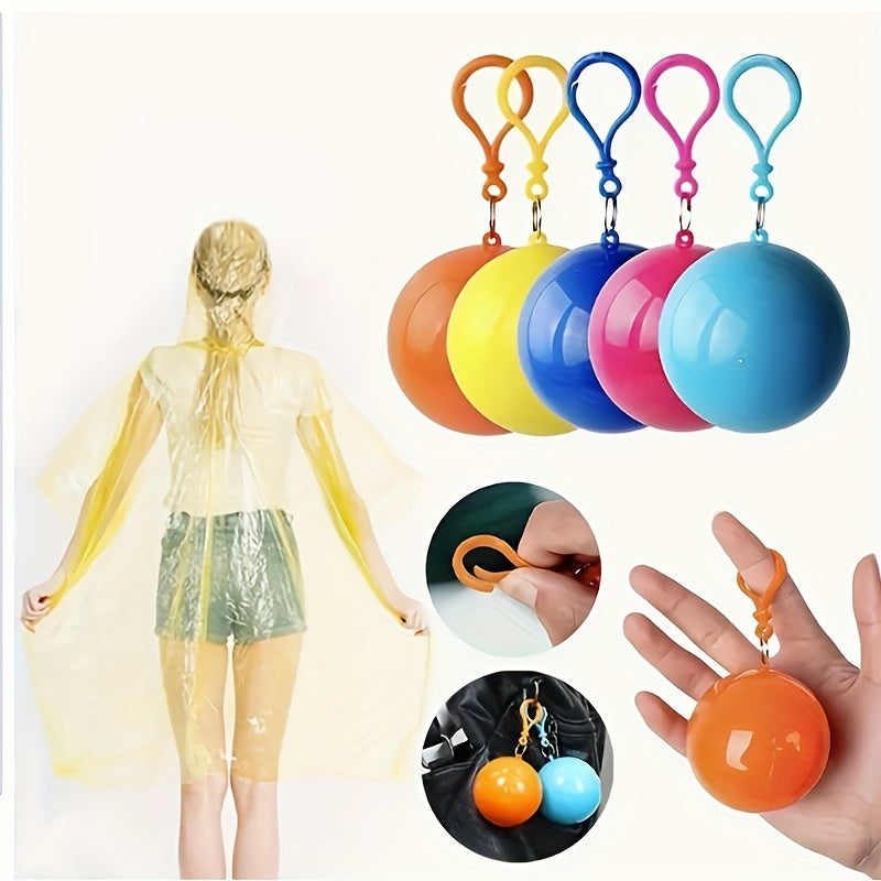 3pcs Portable Disposable Raincoats Compressed Spherical Ball Raincoats