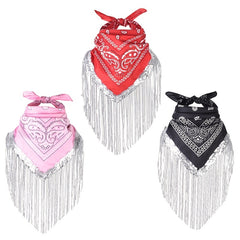 Sequins Tassel Polyester Scarf Women Bandana