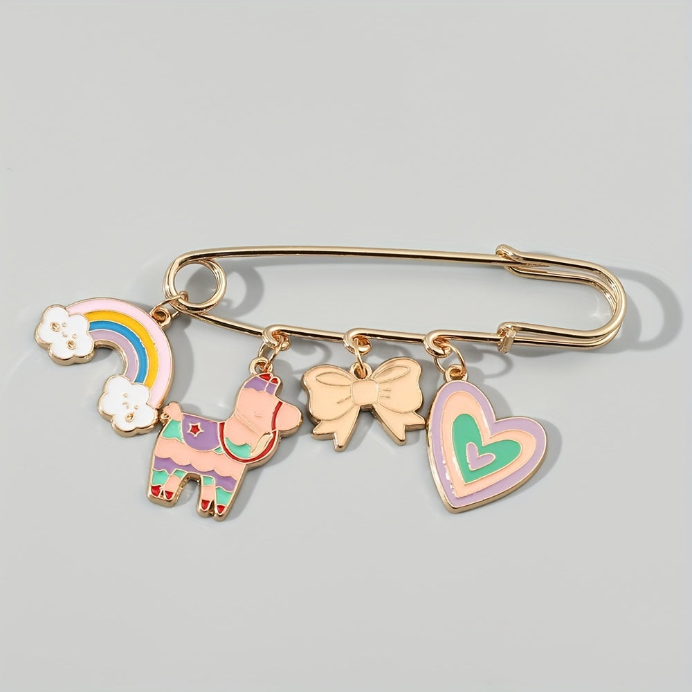 Spaceman Astronaut Clothes Pin Creative Cartoon Rainbow Pony Butterfly Brooch