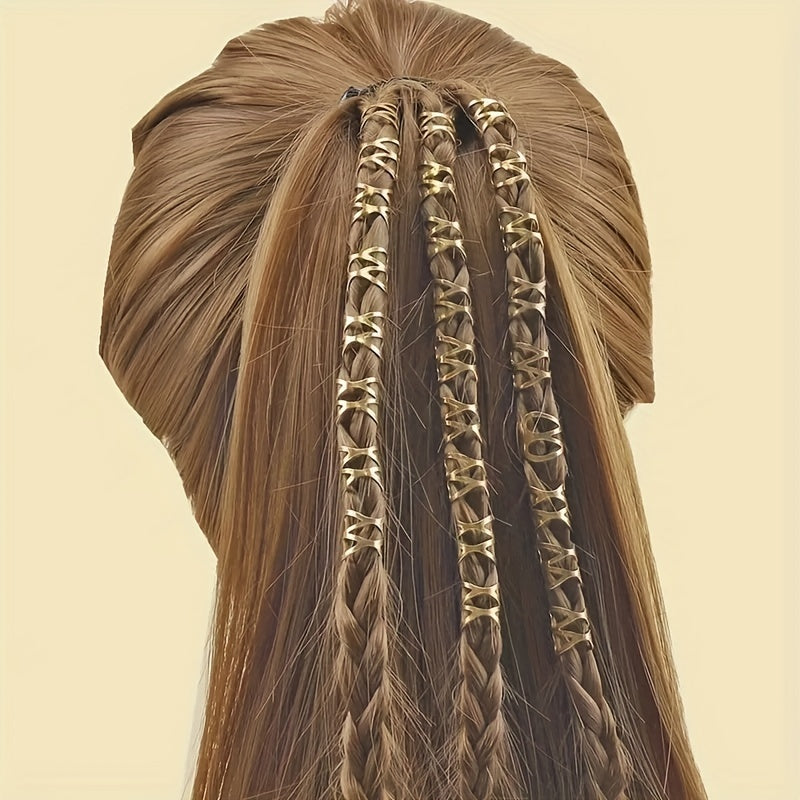 100PCS Hollow Metal Hair Ring Braiding Hair Accessories For Curly Hair
