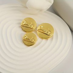 10Pcs Golden Metal Carriage Buttons For Coat, Suit, Hand Sewn