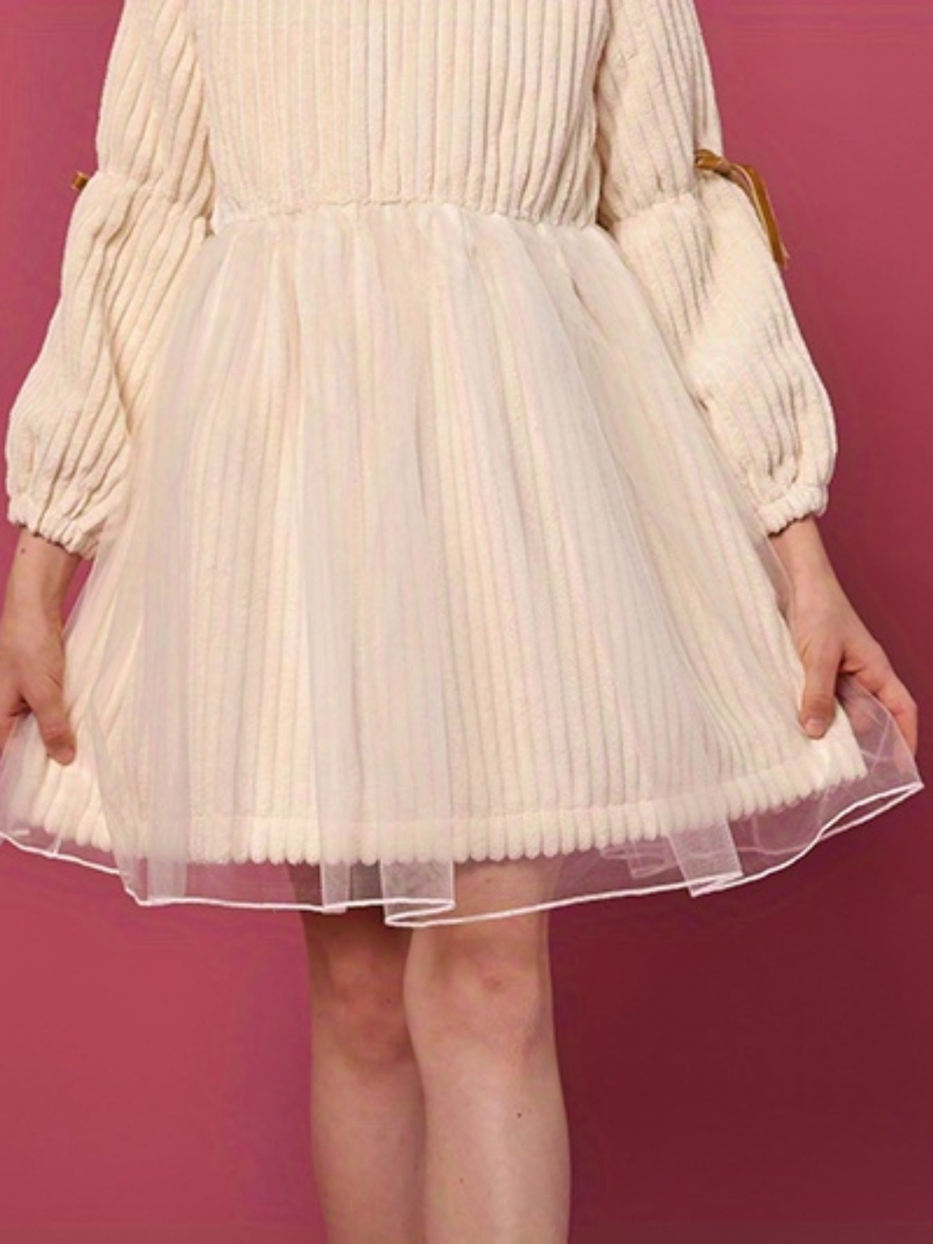 Vintage Style Velvet Long Sleeve Tutu Dress