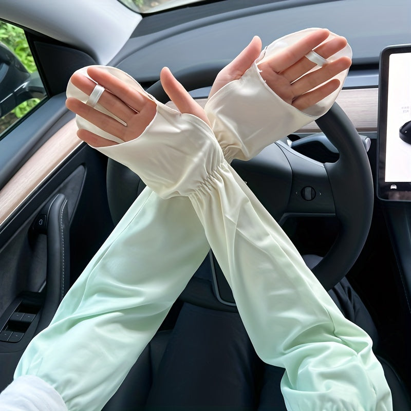 Sunshade Sleeve Long Arm Sleeve UV Protection Cooling Ice Viscose Cuffs