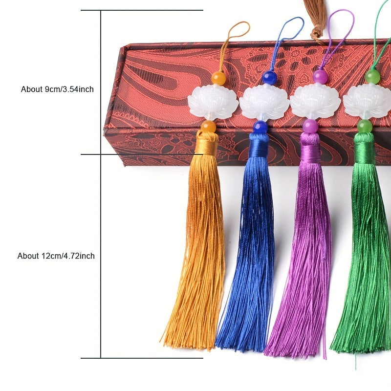 Lotus Tassel Hanging Ear Jade Ornament Clothing Accessories
