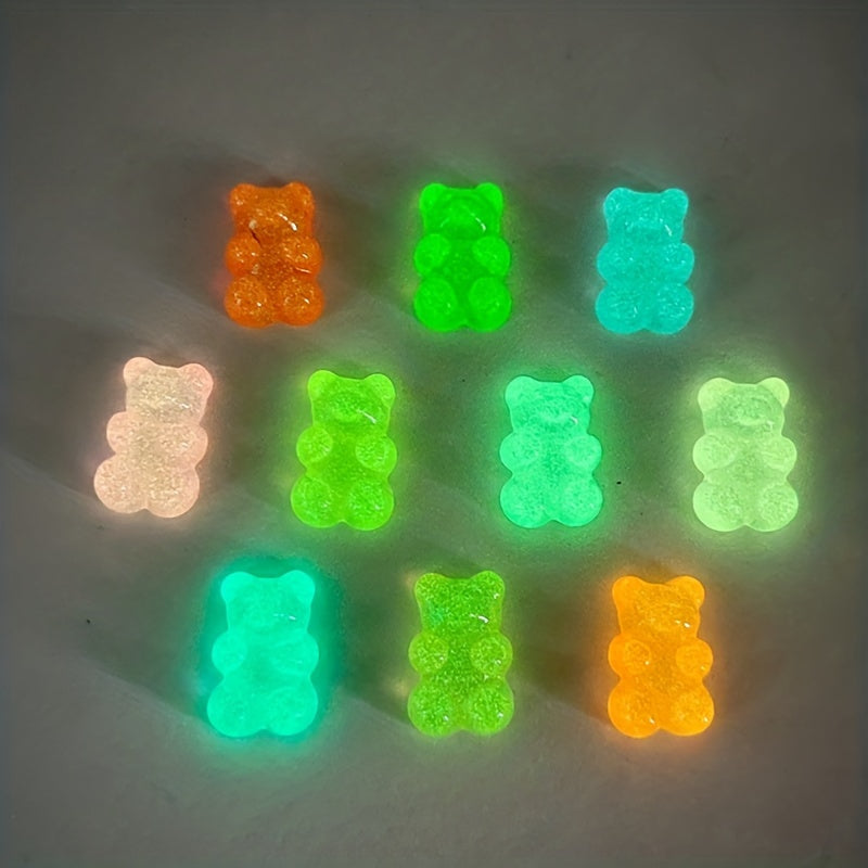 20pcs Luminous Colorful Bear Shoe Charms DIY Clogs Accessories