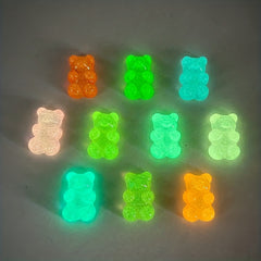 20pcs Luminous Colorful Bear Shoe Charms DIY Clogs Accessories