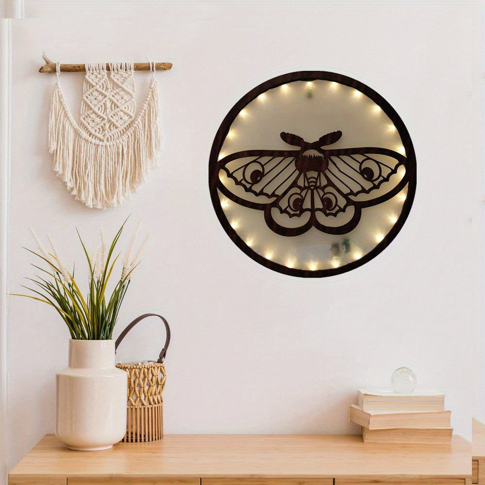 LED Butterfly Shape Wooden Lamp Home Decoration Wall Sticker Pendant
